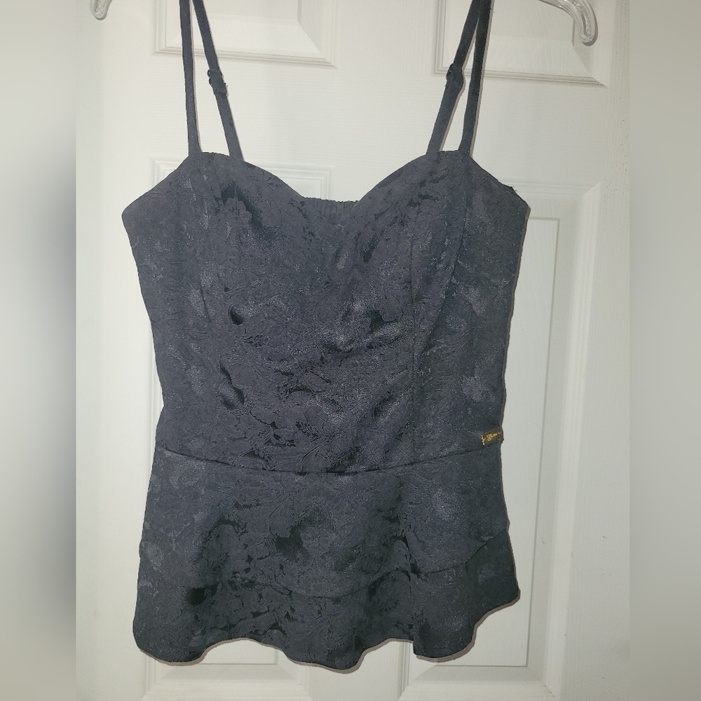 Elegant Black Lace Pattern Women's Corset Top